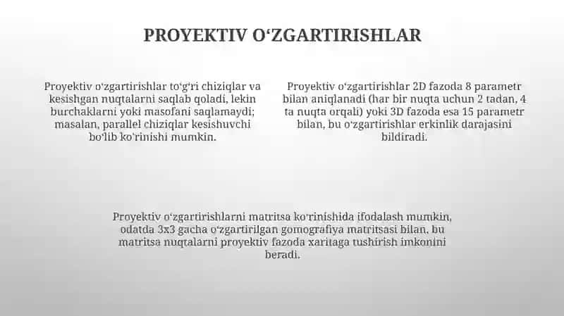 To'rttanuqtaning murakkab nisbat. Proektiv almashtirshlar 4