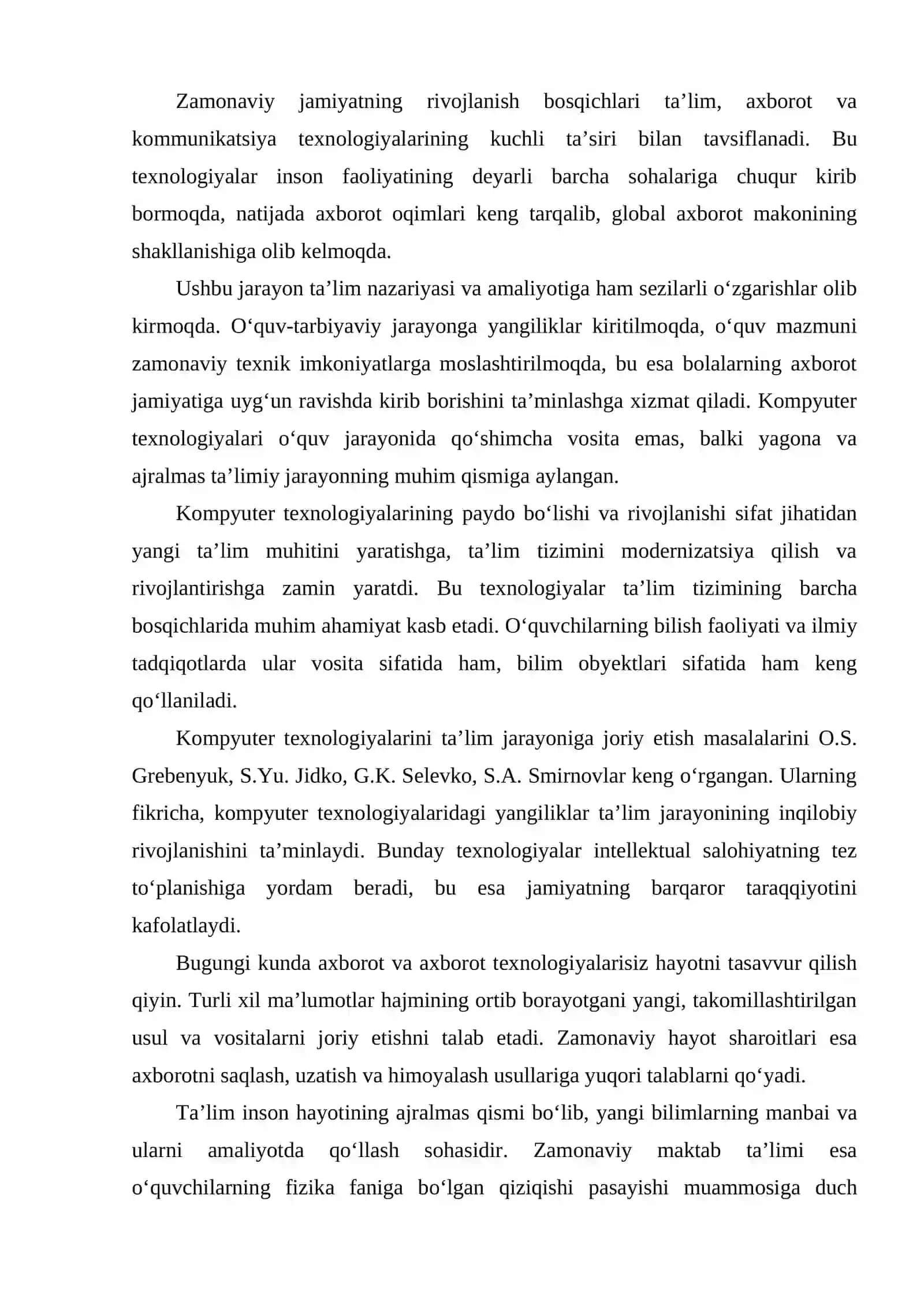 Fizika TA’LIMIDA AXBOROT TEXNOLOGIYALARNI JORIY QILISH 4