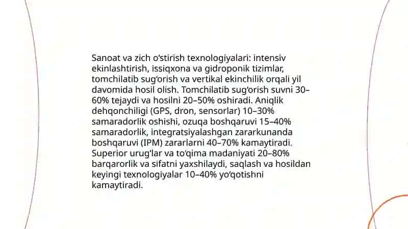 Tadbirkorlik faoliyat yonalishlari: qishloq xŏjaligi, moliya, ulgurji va chakana savdo, xizmatlari 4