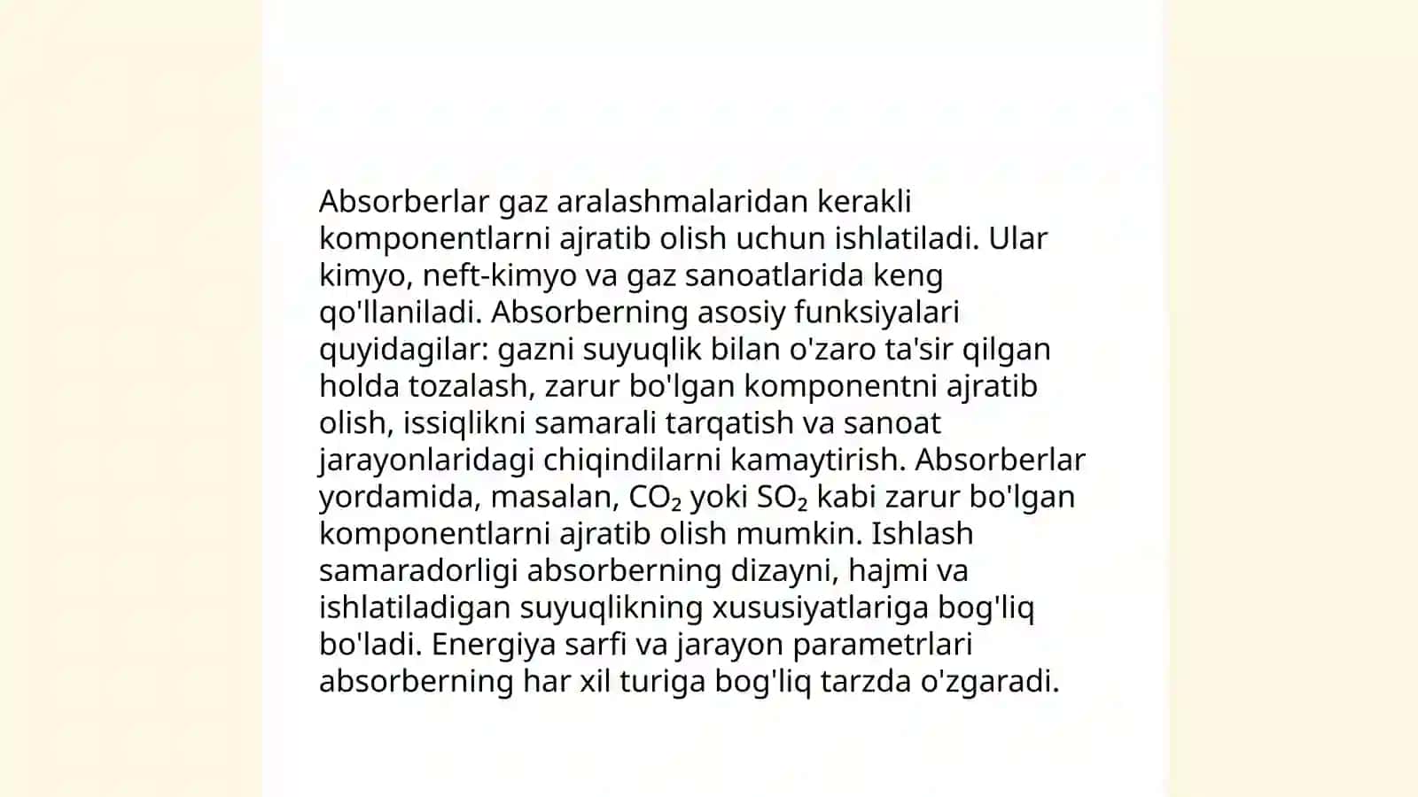 Absobsiya jarayonini olib borish usullari absorberlar konstruksialari Valiyev Lochinbek 4