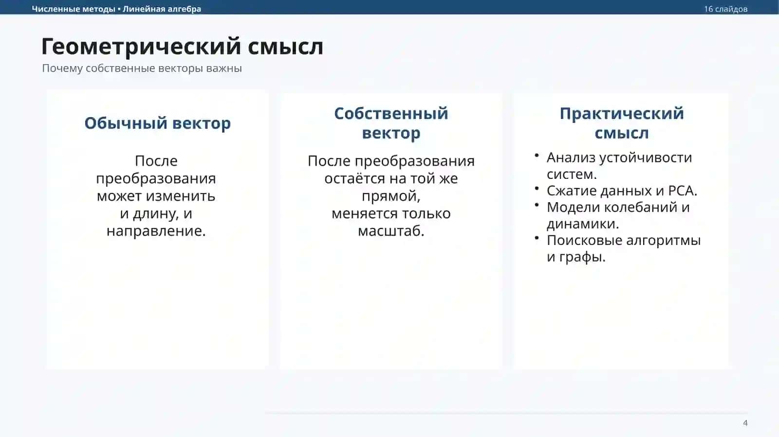 Нахождение собственных векторов матрицы 4