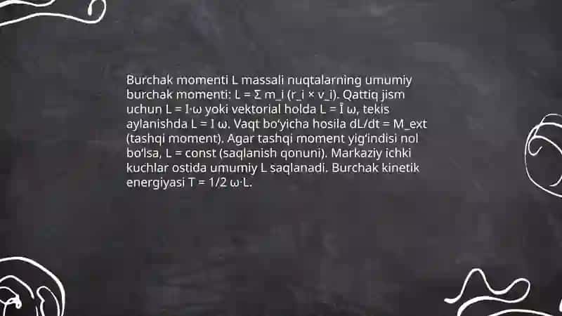 Qattiq jism aylanma harakat dinamikasi 4