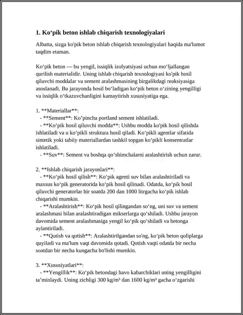 Ko‘pik Betondan Foyalanib Devorbop Bloklar 4