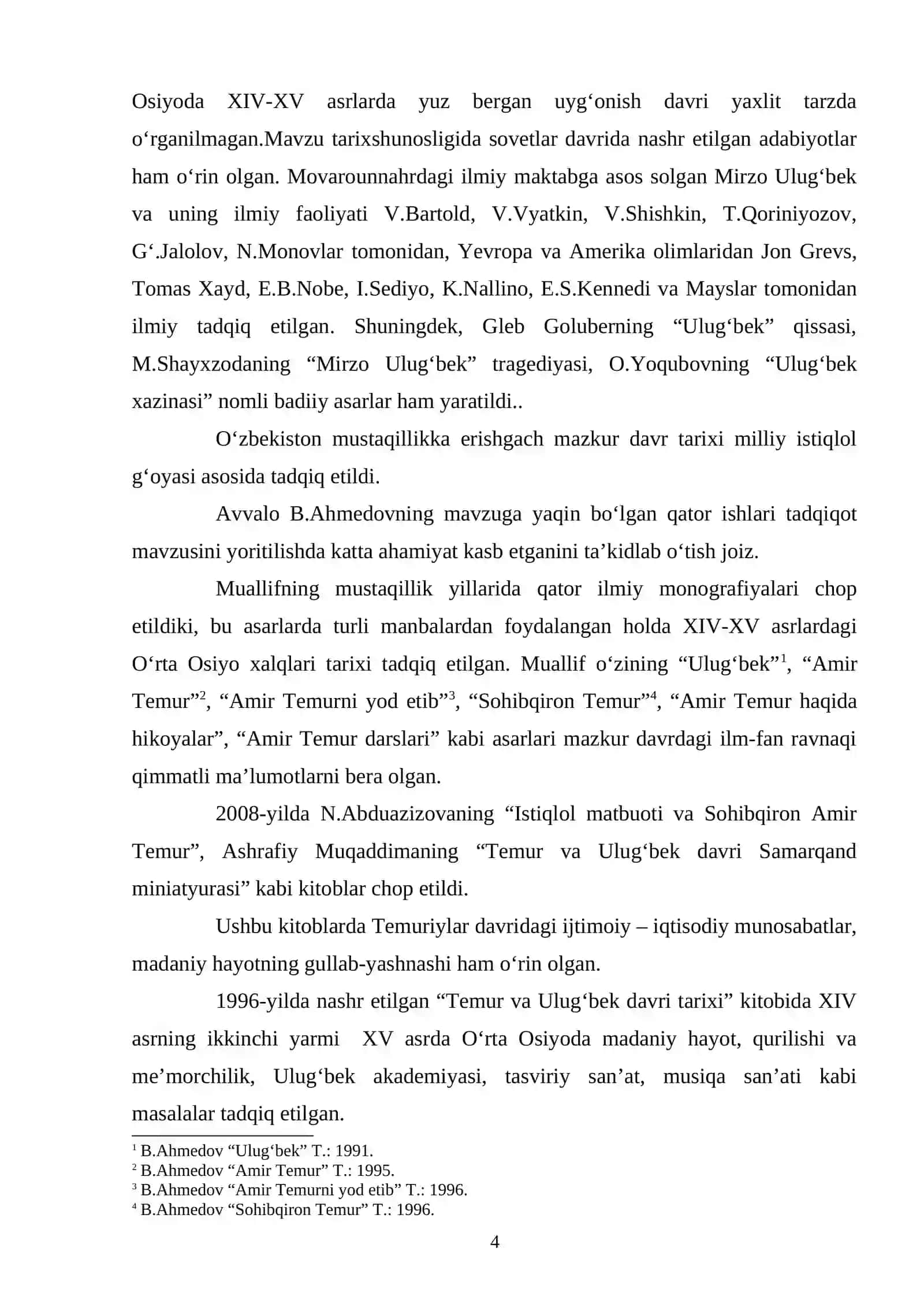 XIV-XV asrlarda O‘rta Osiyoda yuz bergan yangi renessans davri xalqimizning jahon sivilizatsiyasiga qo‘shgan hissasi 4