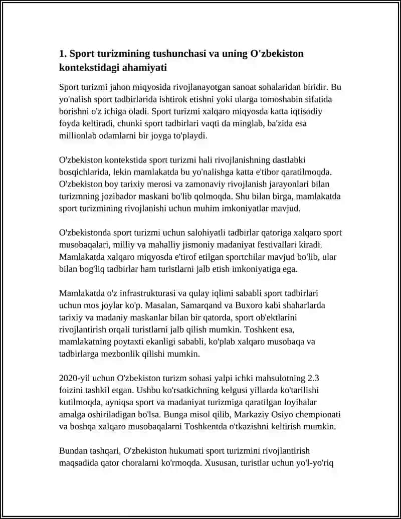 SPORT TURIZIMI.O'ZBEKISTONDA XALQARO MUSOBAQALAR VA SPORT TADBIRLARI 4