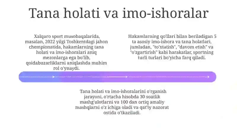 Hakamlarning imo-ishoralarini oʻrganish 4