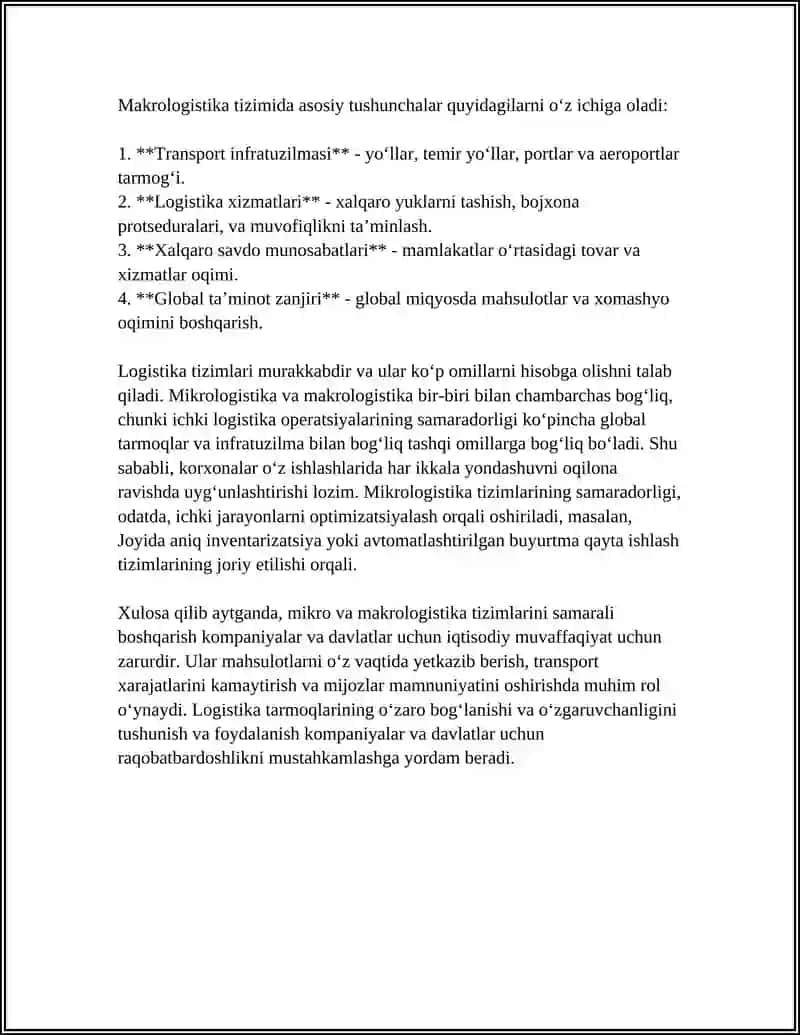 MIKRO VA MAKROLOGISTIKA TIZIMLARI 4