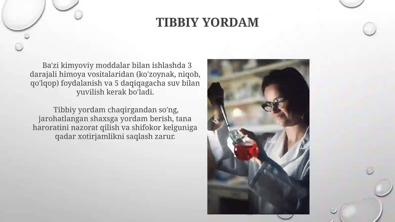 Kimyoviy moddalar bilan ishlash qoidalari 4