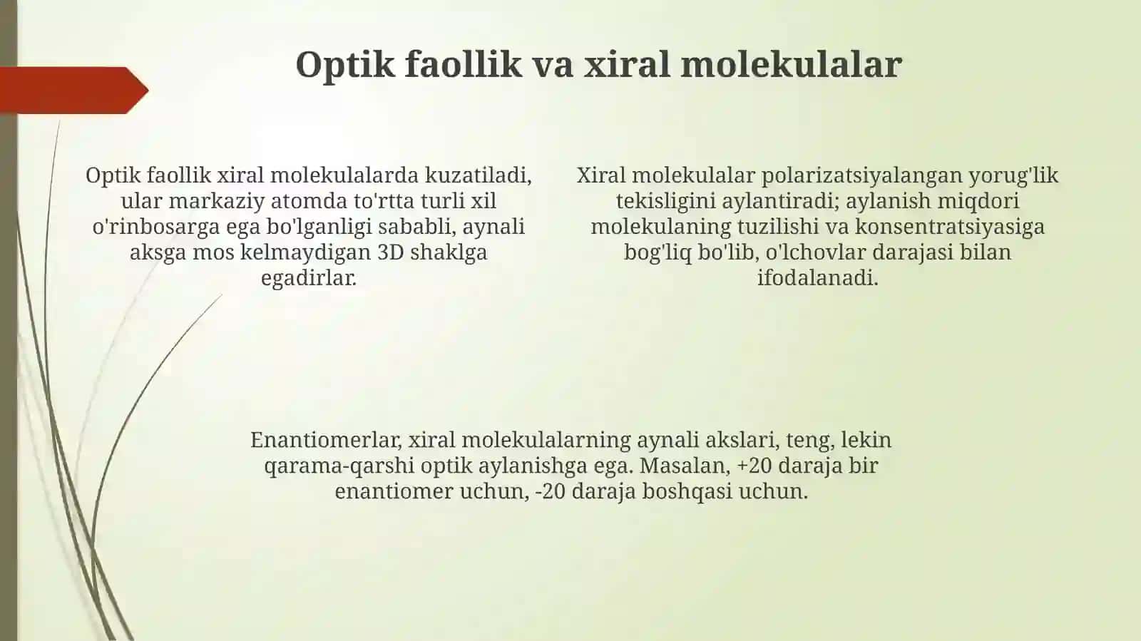 Tahlilni polyarimetriya usulli. Farmatsevtik tahlilida qoʻllanishi 4
