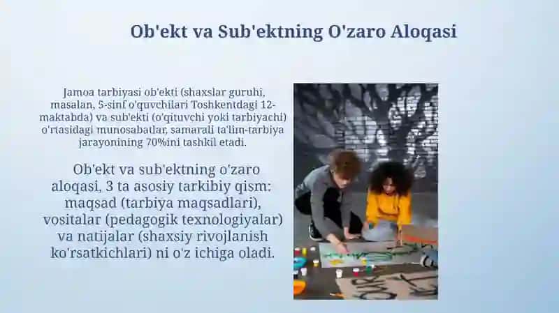 Jamoa Tarbiyasi Sub'ekti 4