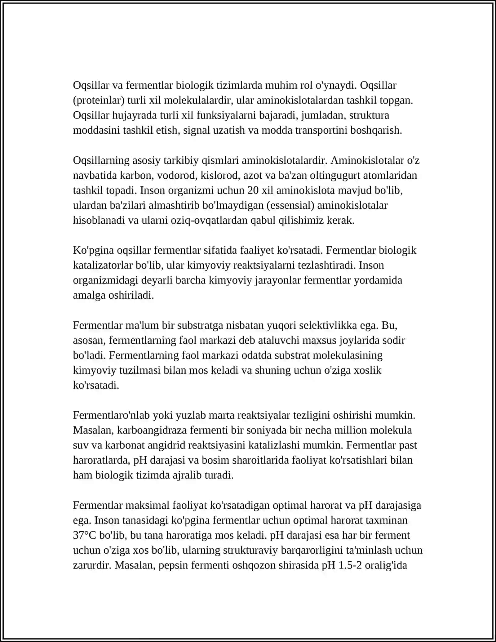 Oqsillar kimyoviy tuzilishi 4