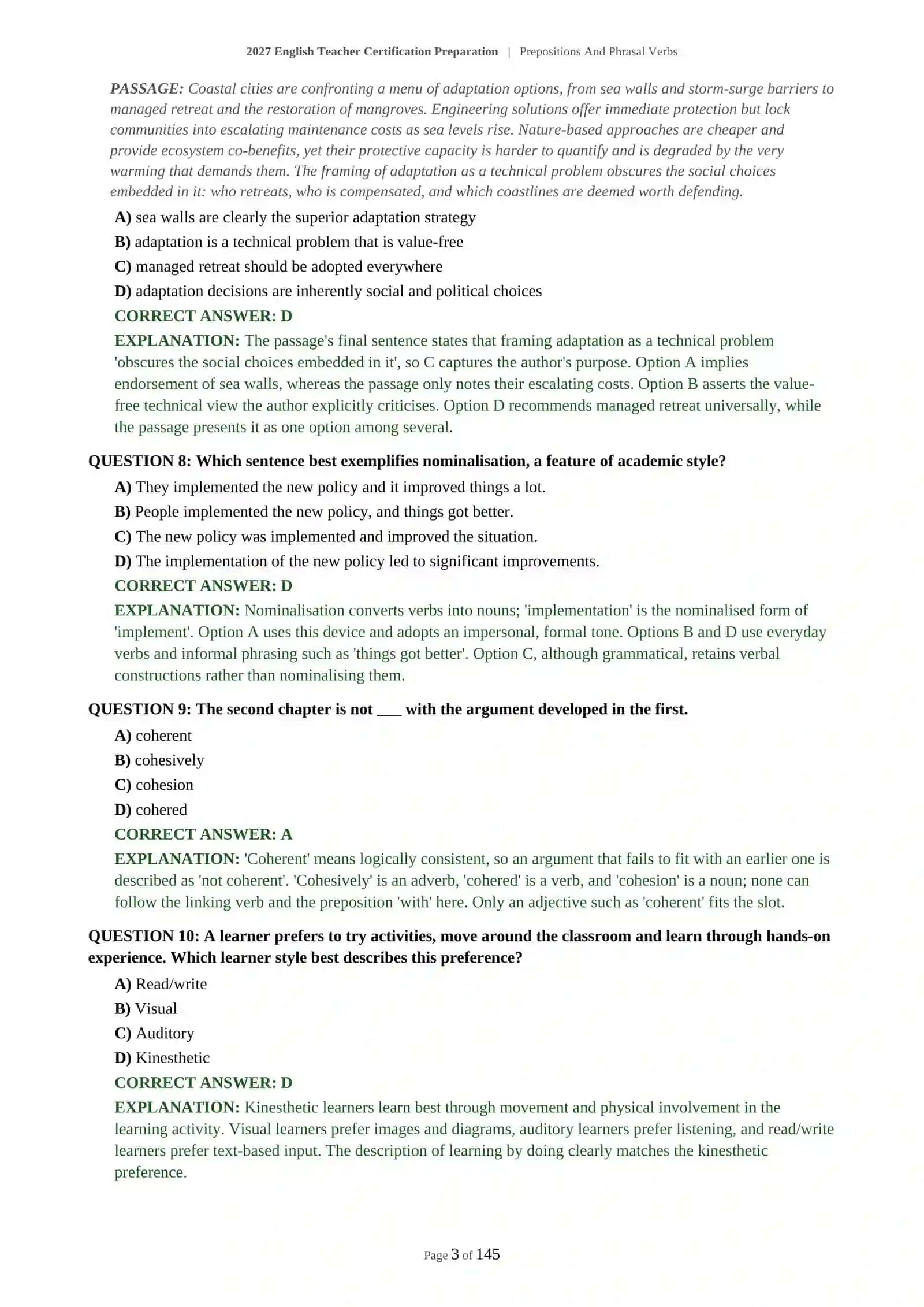 Prepositions And Phrasal Verbs English Teacher Certification Preparation 4