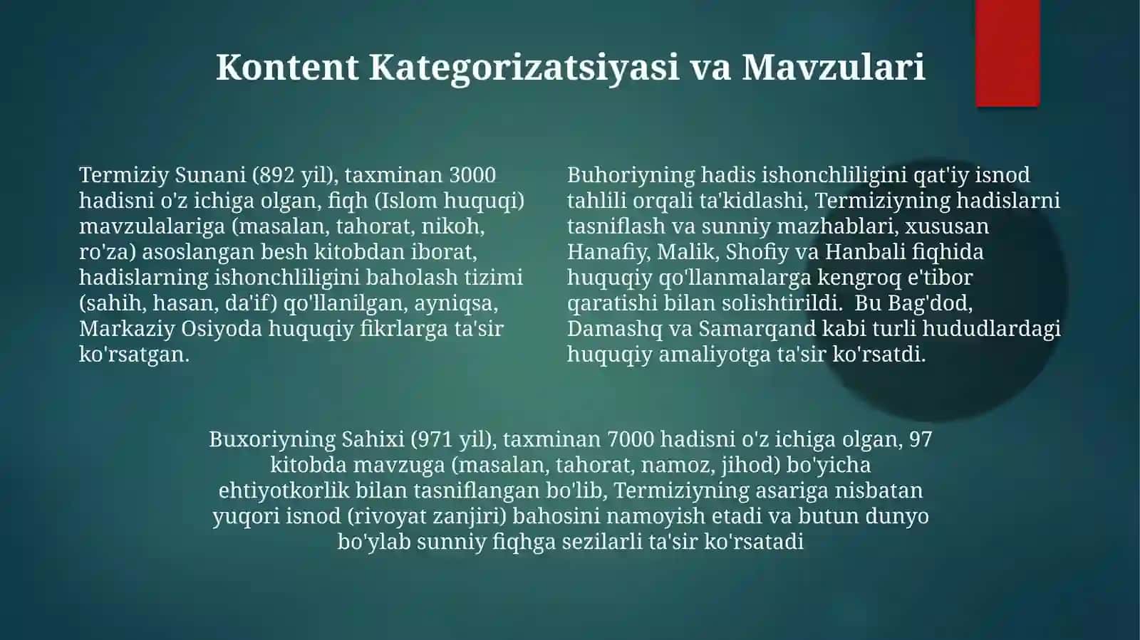 Imom Buxoriy va Termiziyning hadisilari 4