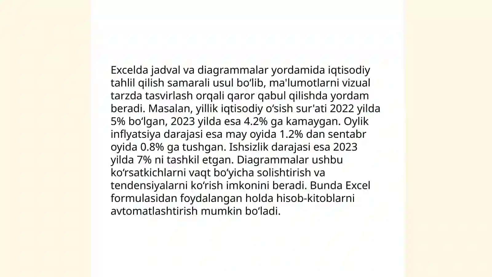 Excel dasturida iqtisodiy masalalarni yechish 4