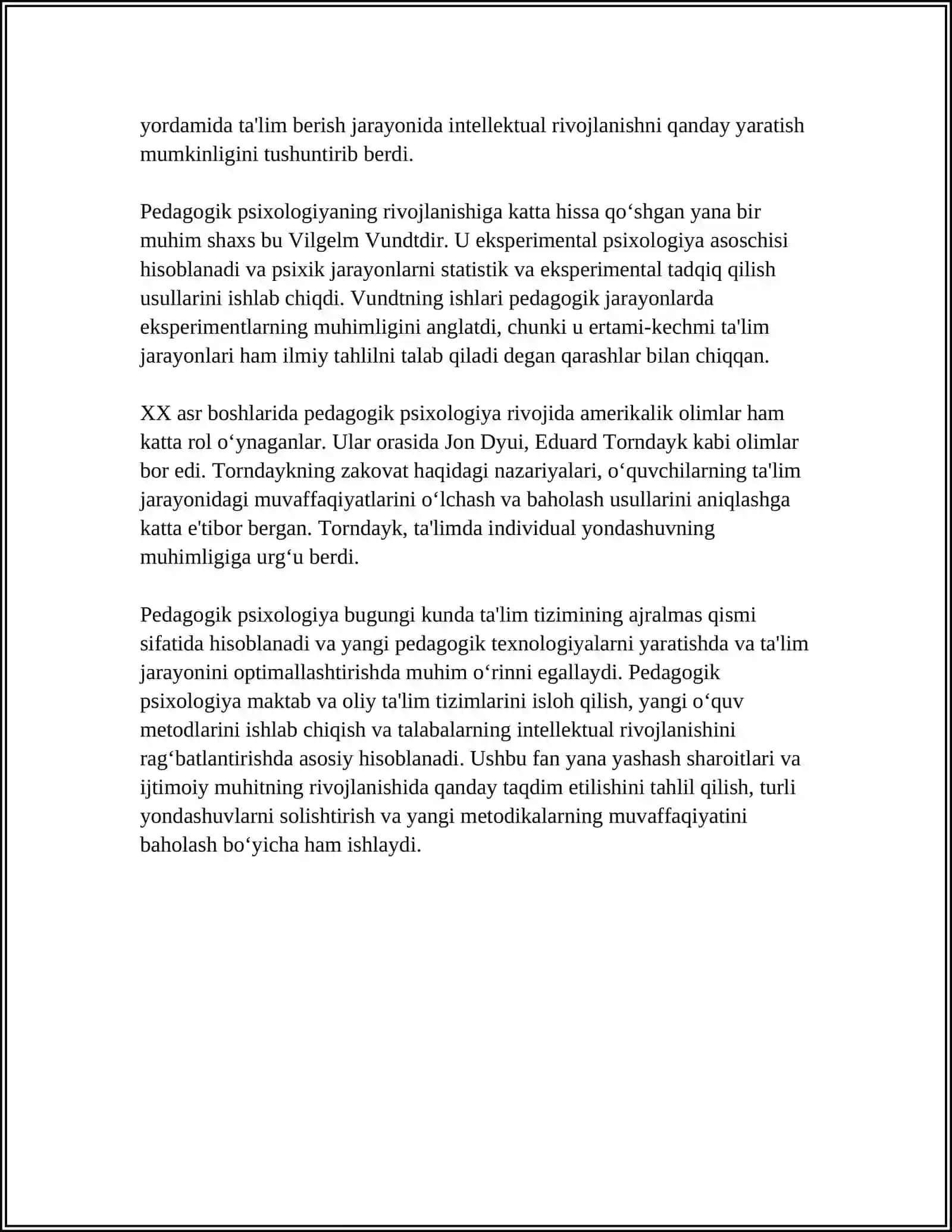 PEDAGOGIK PSIXOLOGIYANING YUZAGA KELISH TARIXI 4