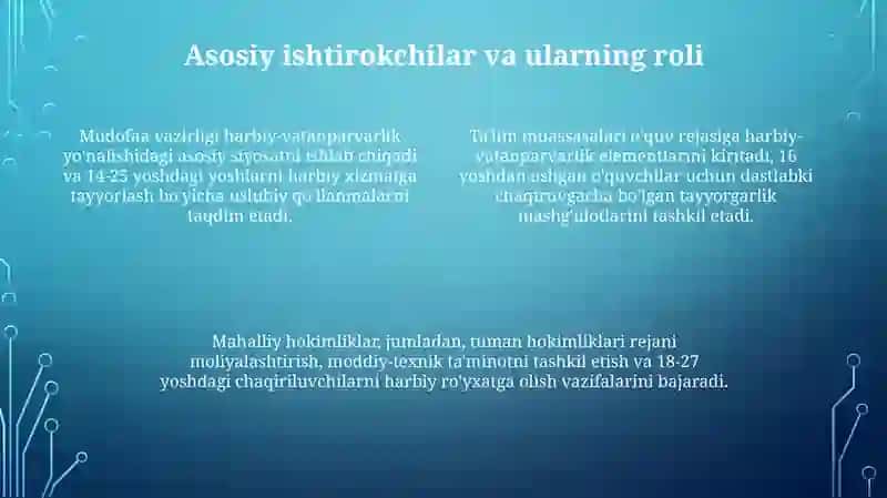 Harbiy-vatanparvarlik va omma vazifalari rejalarini amalga oshirish 4