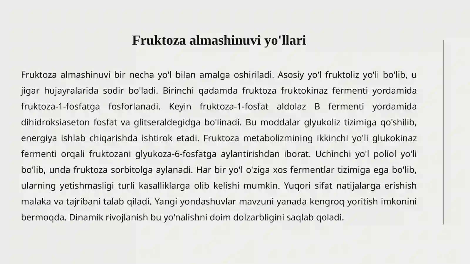 FRUKTOZA VA GALAKTOZA ALMASHINUVI 4