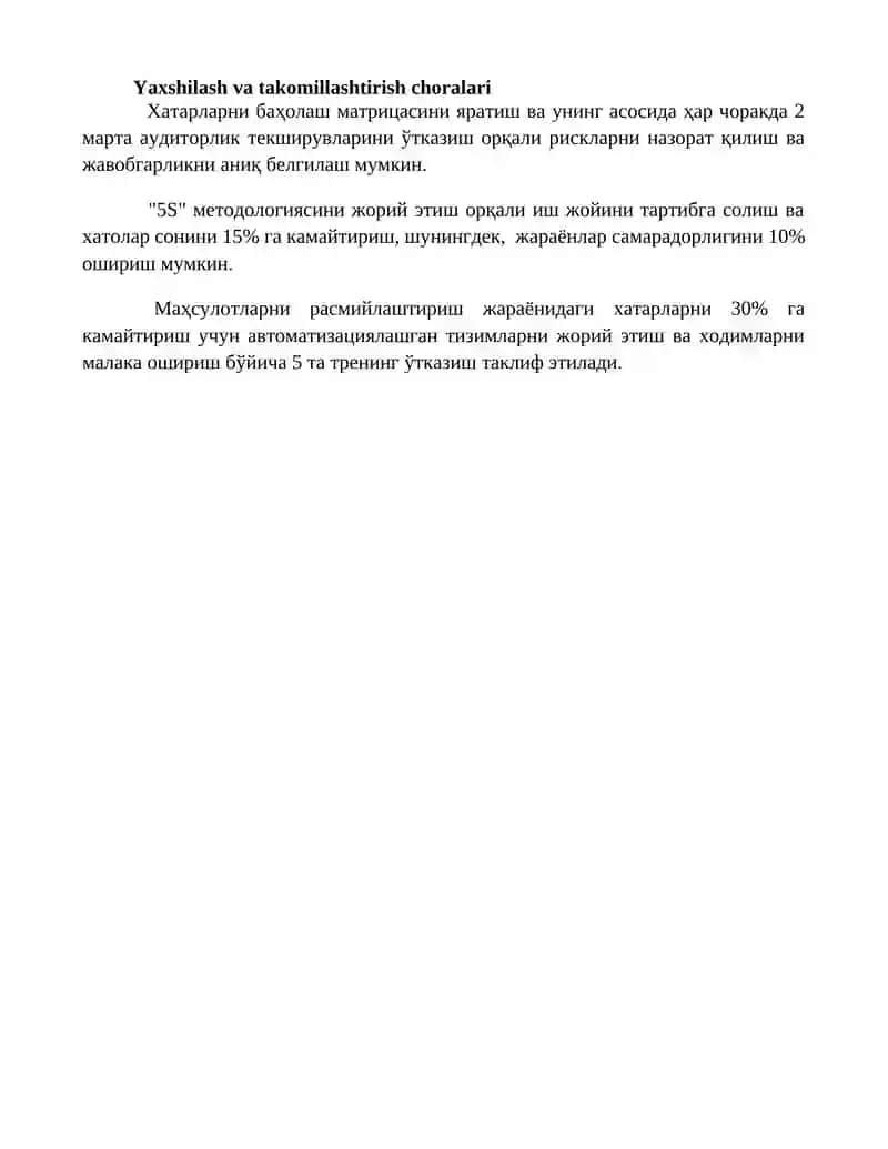 Tovarlarni rasmiylashtiruvida “havfni boshqarish tizimi “ ning qo’llanilishi 4