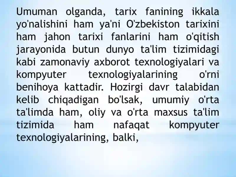 Tarix va kompyuter asotsatsiyasi faoliyati bilan tanishish. 4