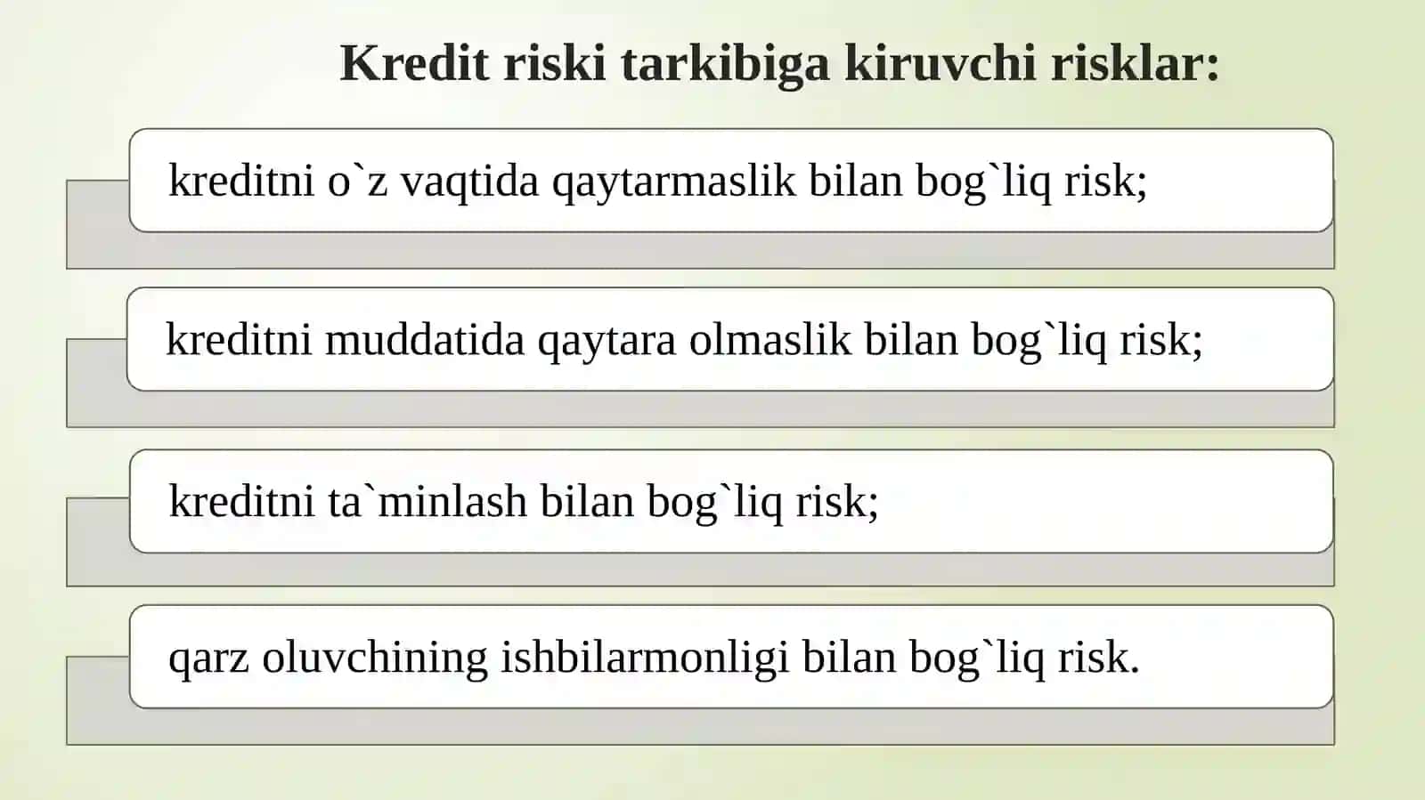 Kredit riskini tahlil qilish va baho lash 4