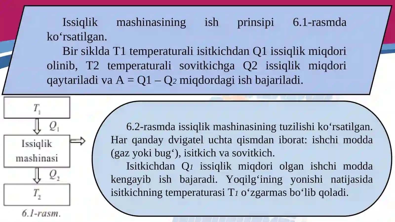 Adiabatik jarayon. Issiqlik mashinasining foydali ish koeffitsiyenti. Karno sikli 4