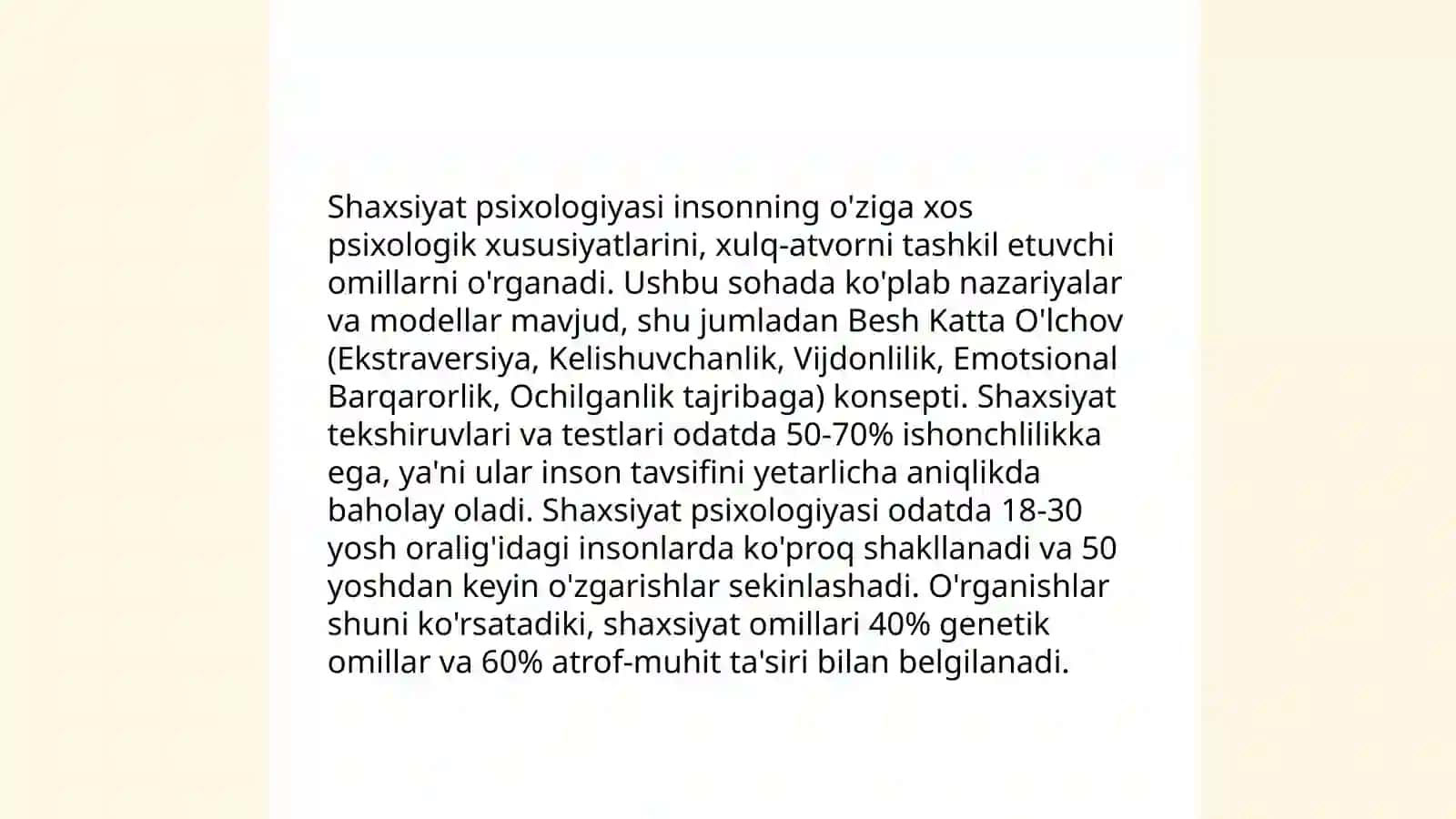 Shaxsiy rivojlanish 4