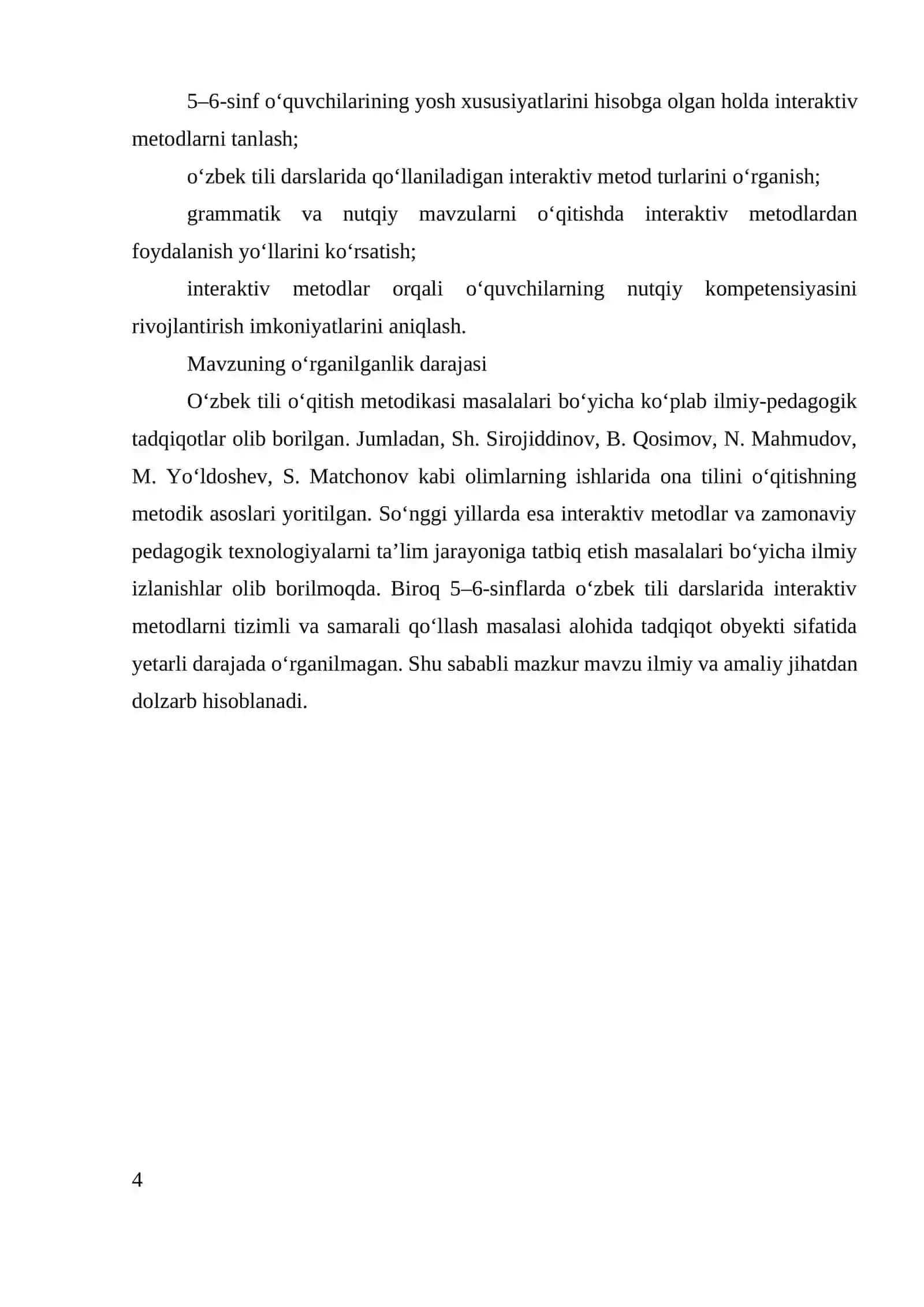 Umumta‘lim maktablarning 5-6-sinflarida Oʻzbek tili darslarida interaktiv metodlarni qoʻllash 4