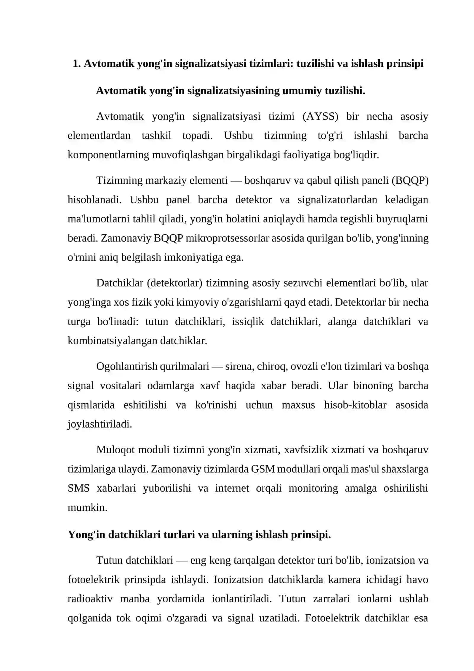 AVTOMATIK YONG'IN SIGNALIZATSIYASI VA YONG'IN O'CHIRISH TIZIMLARI 4