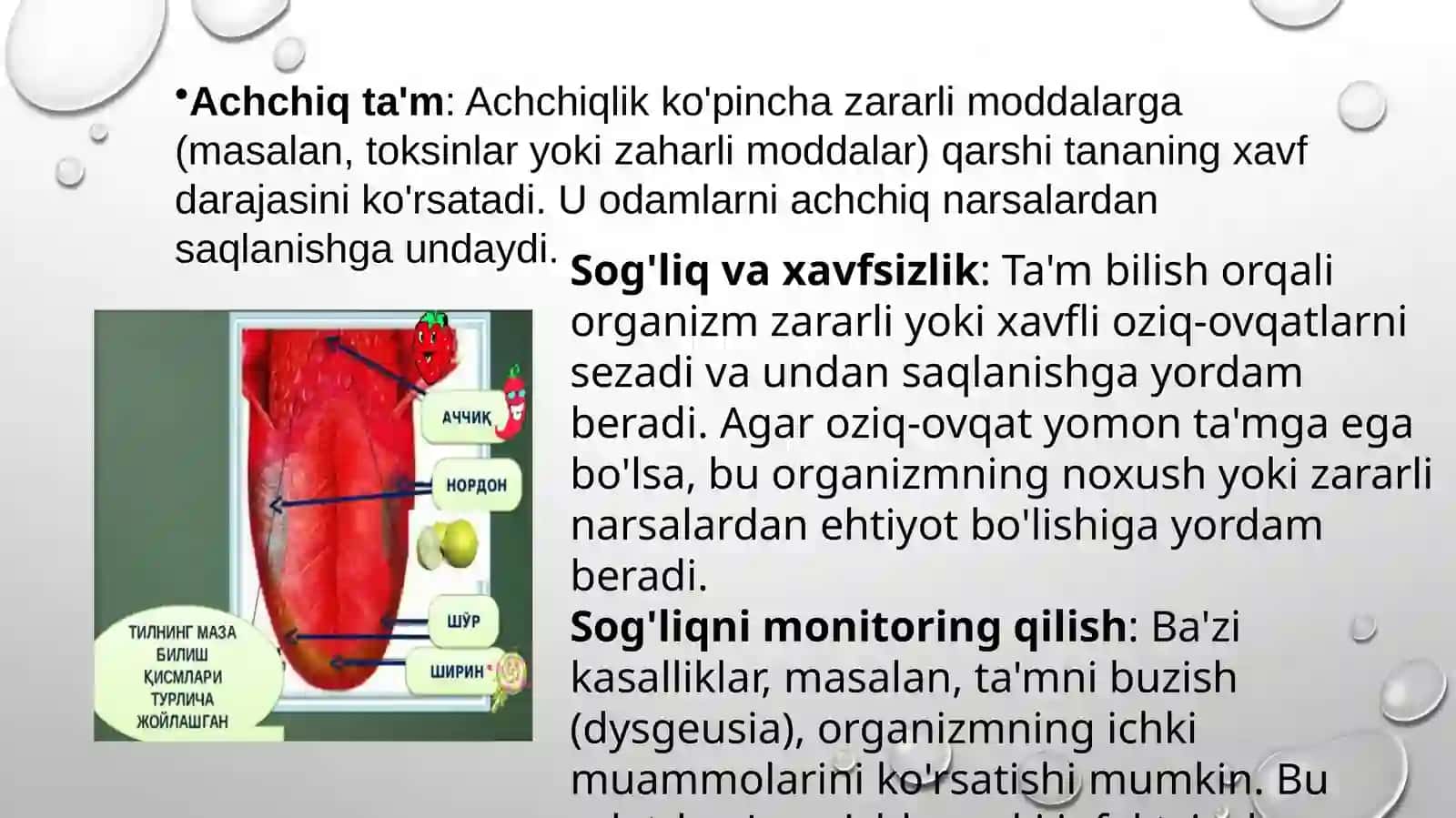 MAVZU:TA’M BILISH VA HID BILISH FUNKSIALARINING AHAMIYATI 4