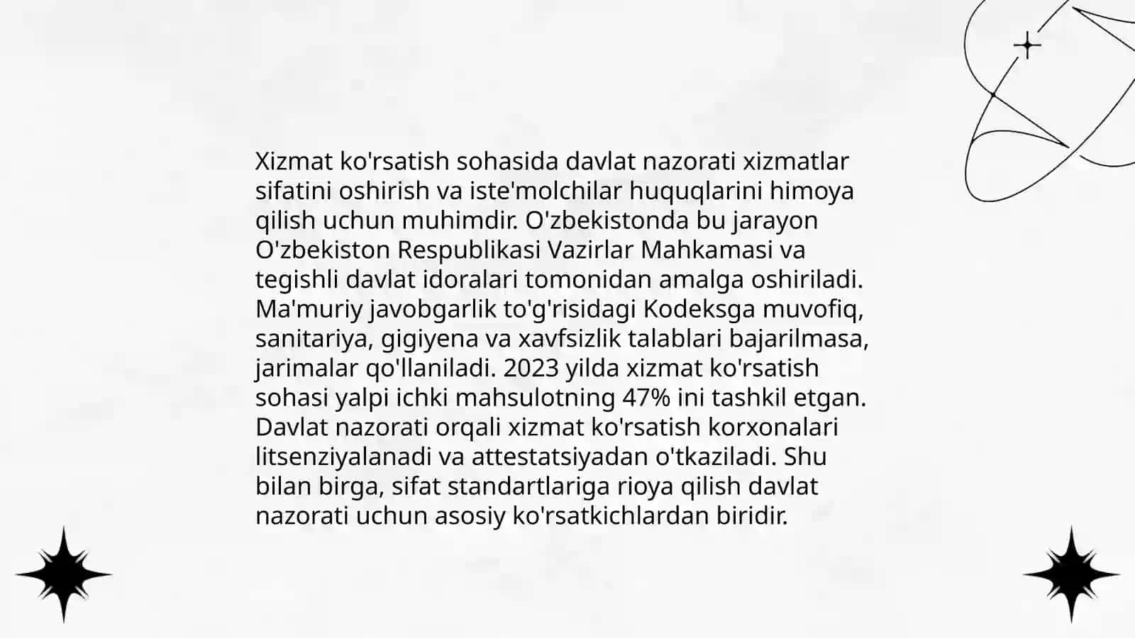 Davlatning xizmatlar sohasini tartibga solishning o'ziga xos-xususiyatlari 4
