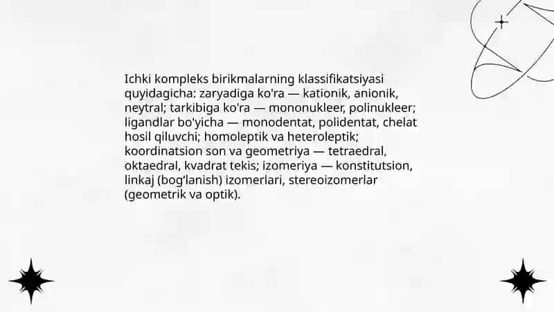 Ichki kompleks birikmalar 4