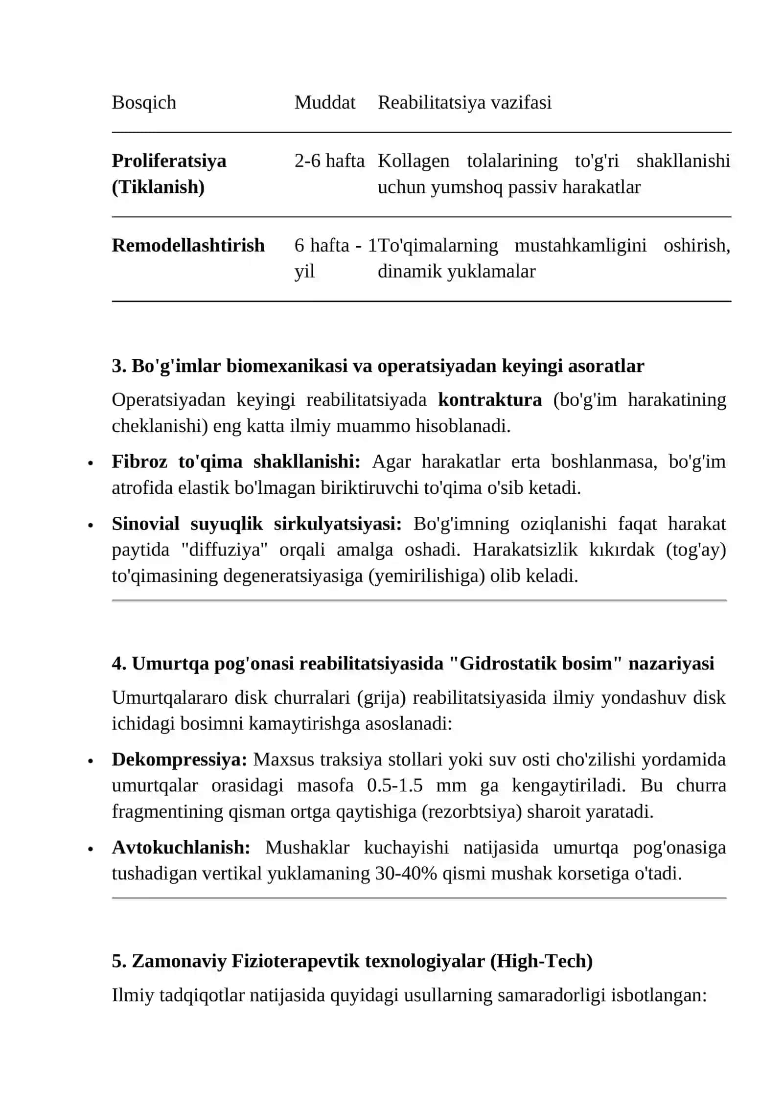 Tayanch-harakat tizimi shikastlanishlarida reabilitatsiya. Sinishlar, bo'g'im operatsiyalari va umurtqa pog'onasi kasalliklarida tiklanish 4