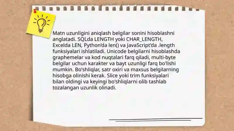 Matnli funksiyalar bilan ishlash 4