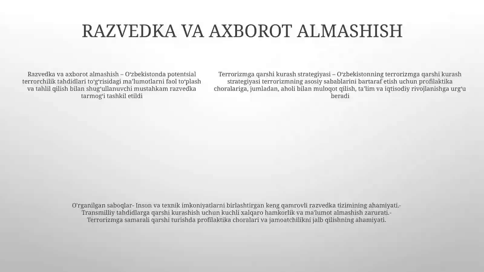 O‘zbekistonning Terrorizmga Qarshi Kurash Tajribasi 4