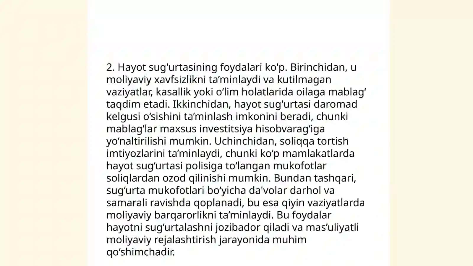 Hayot sug'urtasi 4