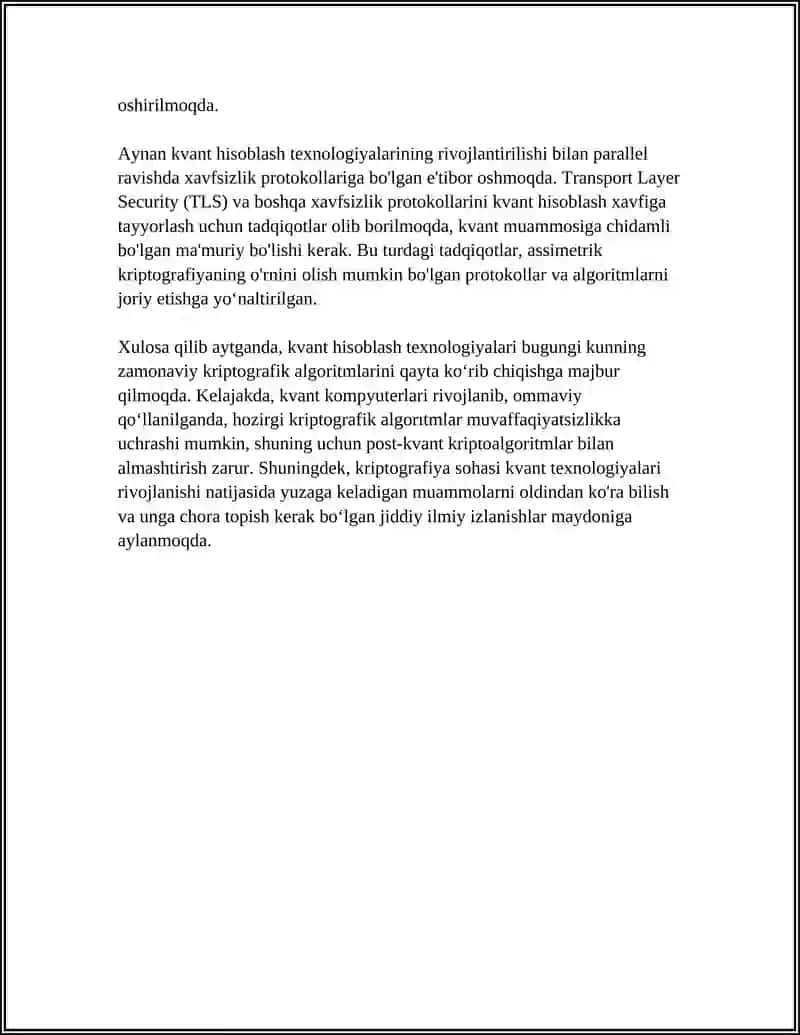 KVANT TEXNOLOGIYALARINING ZAMONAVIY KRIPTOGRAFIYAGA TA'SIRI 4