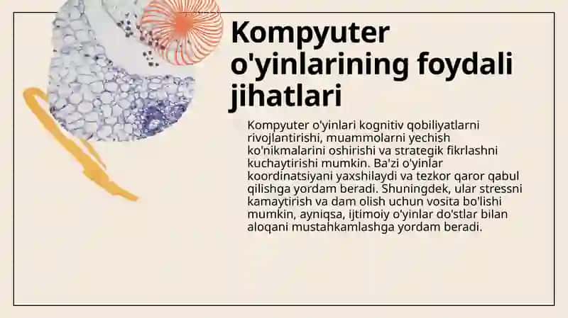 Kompyuter o'yinlarining foydali tomonlari va zararlari 4
