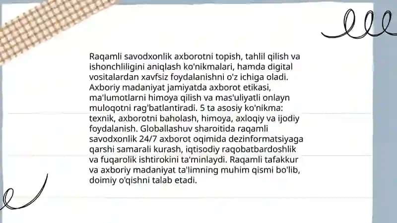 Globallashuv davrida axboriy madaniyat zarurati 4