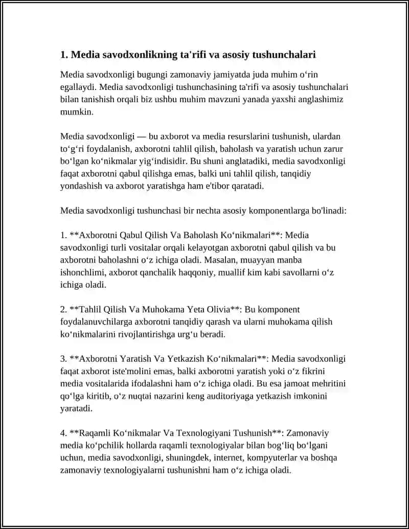 MEDIA SAVODXONLIKNING MAQSADI, MAZMUN VA MOHIYATI 4