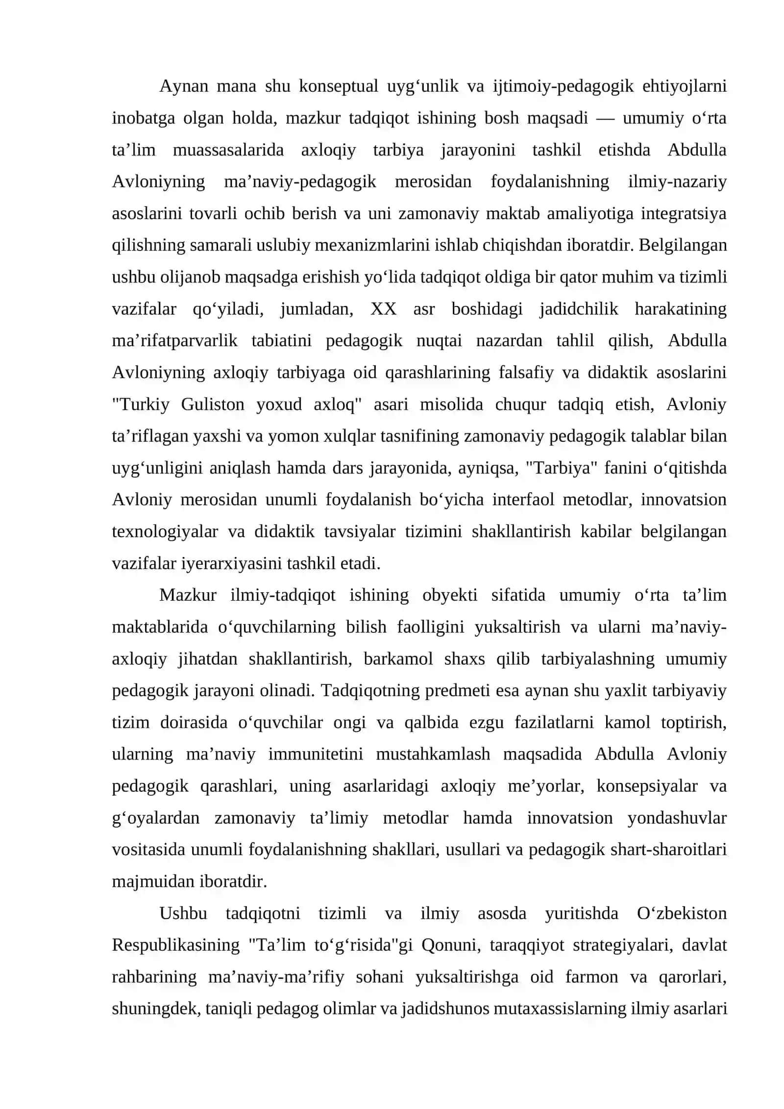 Axloqiy tarbiya jarayonida Abdulla Avloniy merosidan foydalanish 4