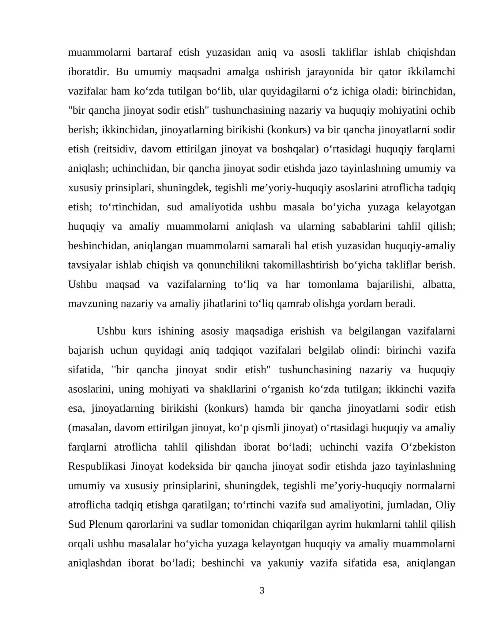 Bir qancha jinoyat sodir etishda jazoni tayinlash masalalari. 4
