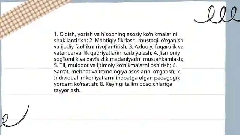 Boshlangʻich taʼlimning maqsad va vazifalari 4