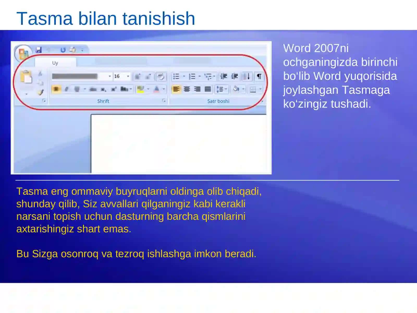 Microsoft®OfficeWord2007ni o‘rganish 4