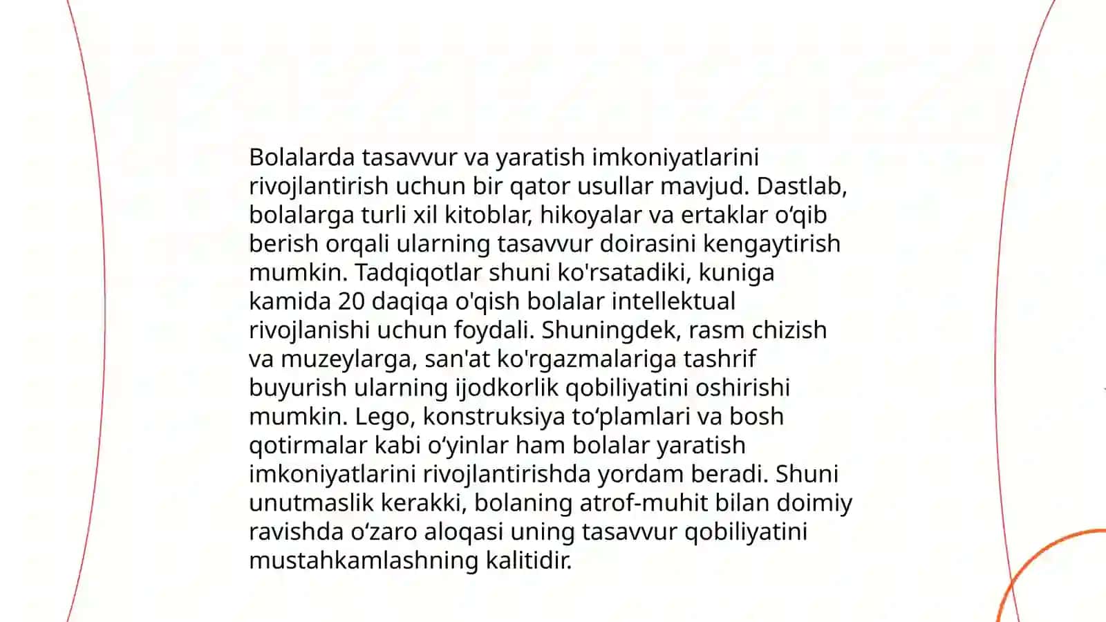 Badiiy adabiyot bilan tanishtirish mashg‘ulotlari orqali bolalarda ijod qilish ko‘nikmasi shakllantirish 4