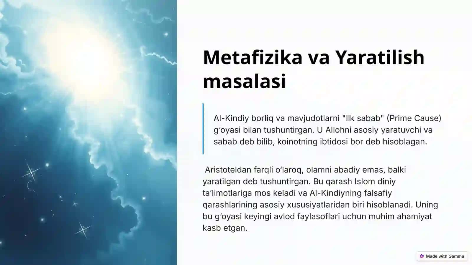 ABU ISHXOQ AL-KINDIY: HAYOTI VA FALSAFIY QARASHLARI 4