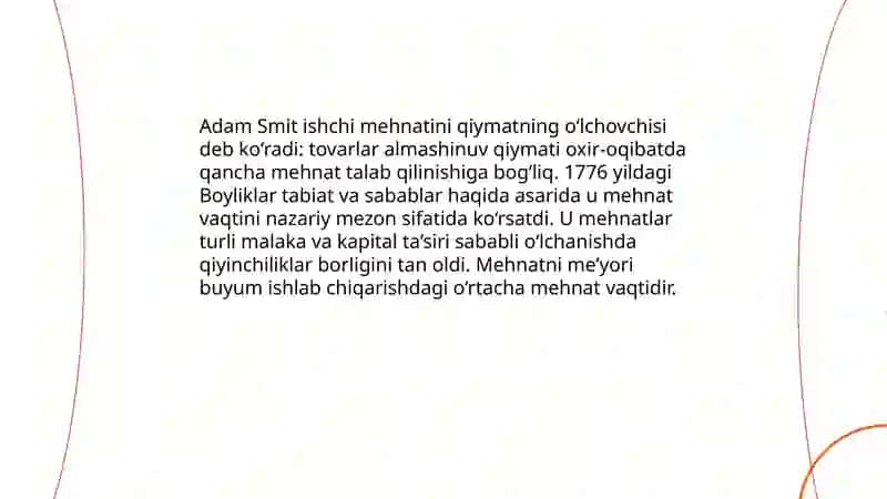 A.Smitning mehnat nazariyasini rivojlantirishga qoshgan hissasi 4
