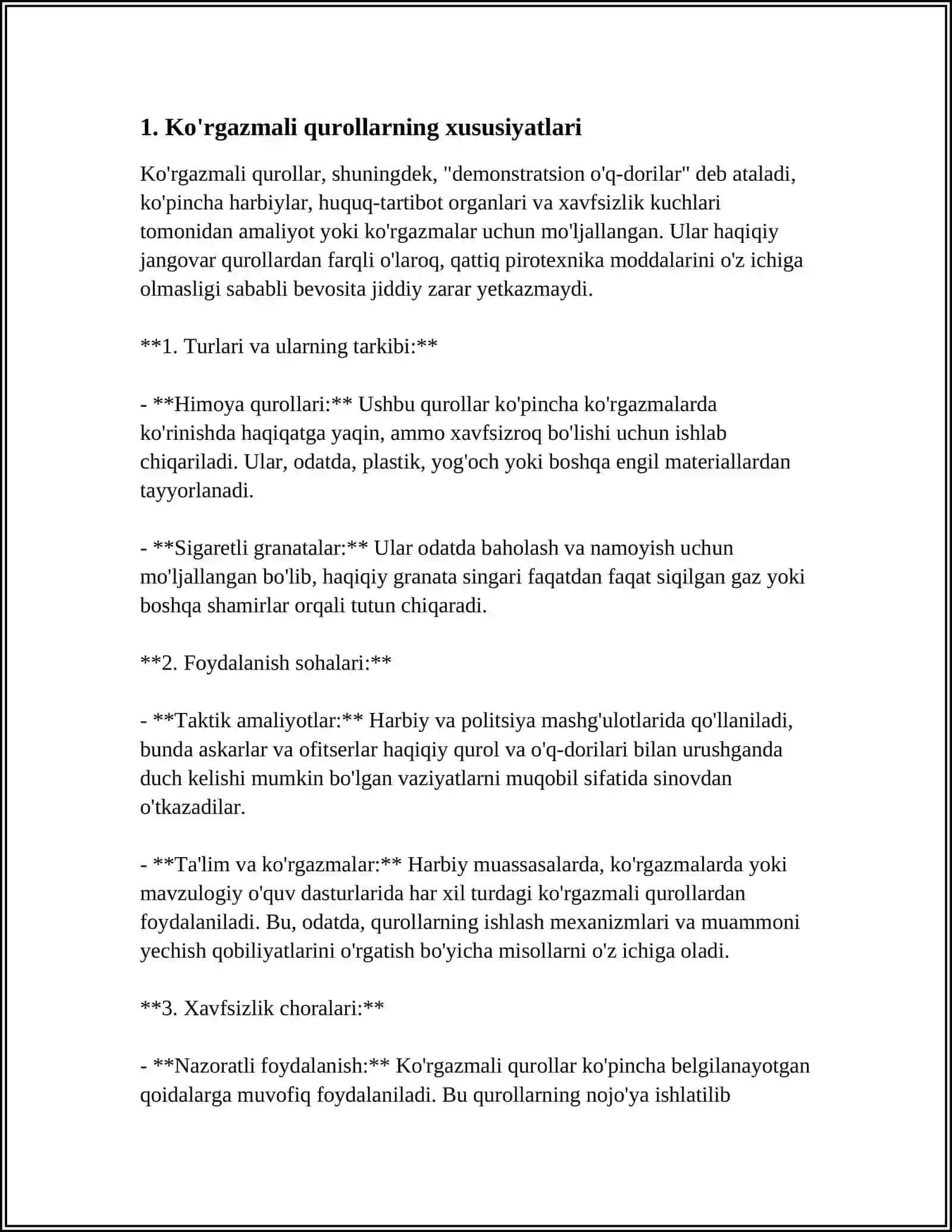 TAYYORLASHDA FOYDALANILADIGAN KO‘RGAZMALI QUROLLAR 4