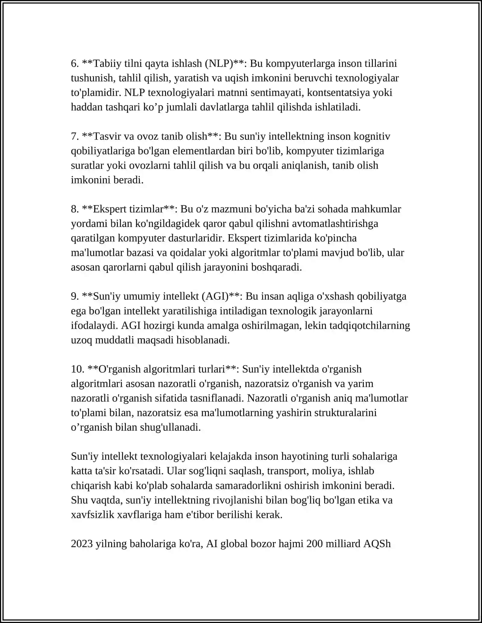 SUN’IY INTELLEKTDA INTELLEKTUAL AGENTLAR TIZIMI YORDAMIDA MA’LUMOTLARNING INFORMATI BELGILARINI AJRATIB OLISH ALGORITMINI ISHLAB CHIQISH 4