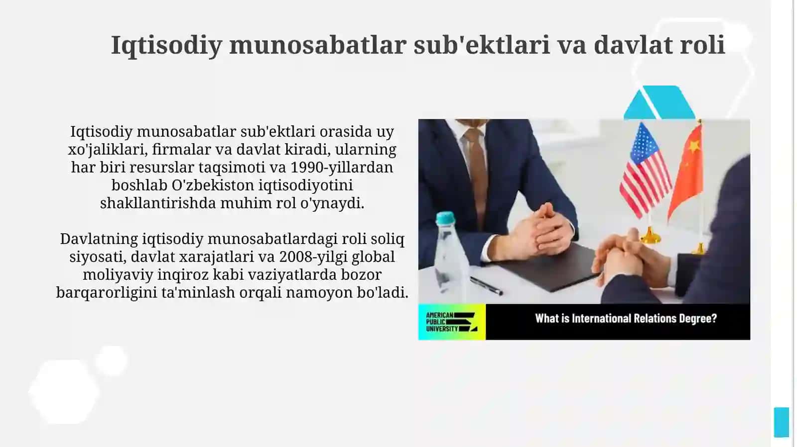 IQTISODIYOT NAZARIYASI FANI PREDMETI IQTISODIY MUNOSABATLAR 4