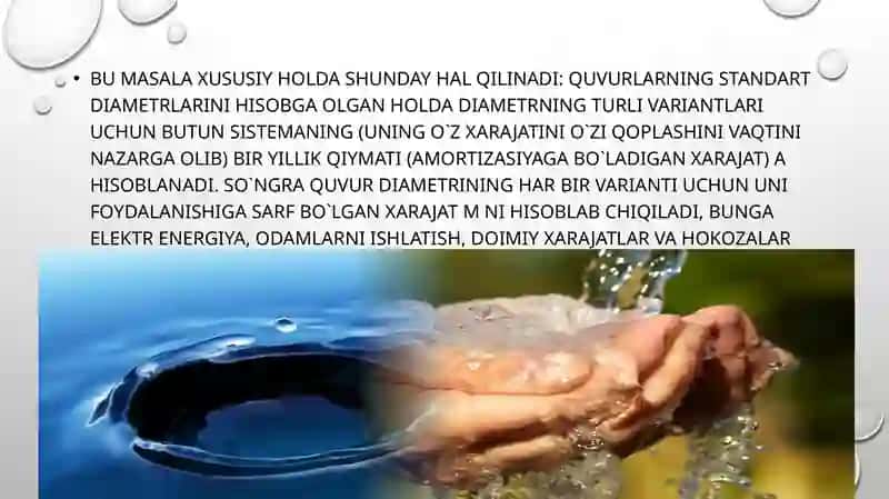 Quvurlar diametrini va undanoqayotgan suv sarflarini topish 4